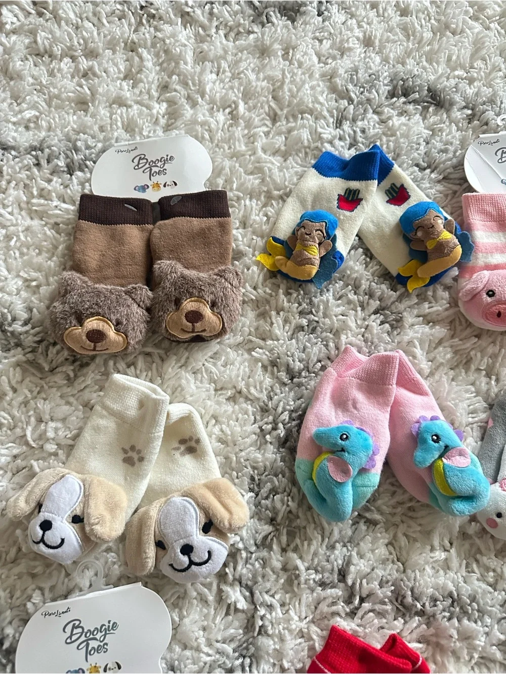 Boogie toes socks panda bunny bear cartoon for baby toddler 12 pairs bundles